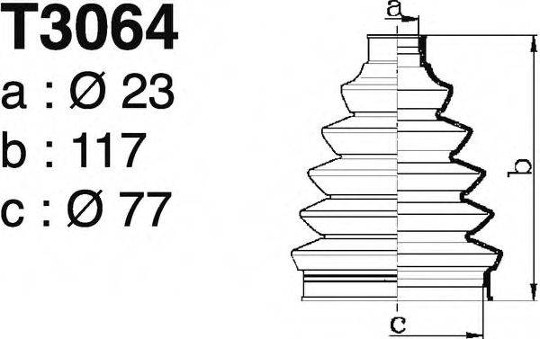 DEPA T3064 Комплект пильника, приводний вал