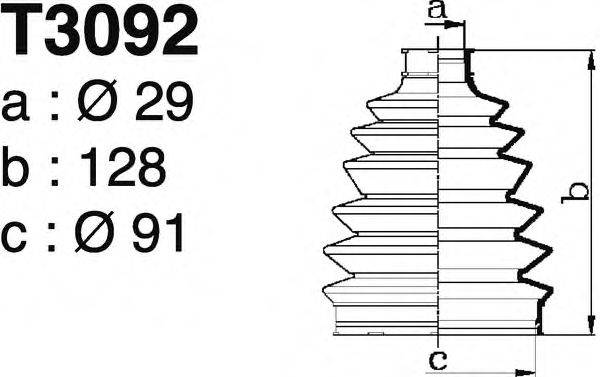 DEPA T3092 Комплект пильника, приводний вал