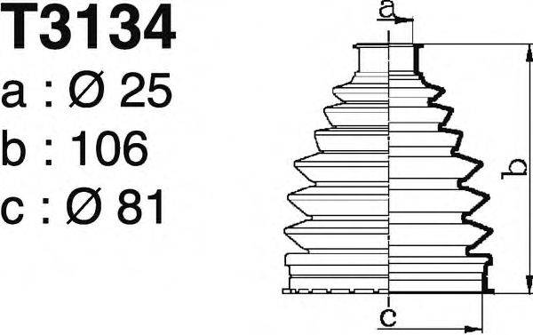 DEPA T3134 Комплект пильника, приводний вал