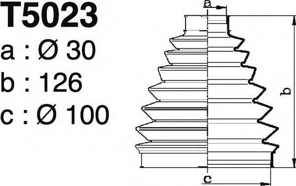 DEPA T5023 Комплект пильника, приводний вал