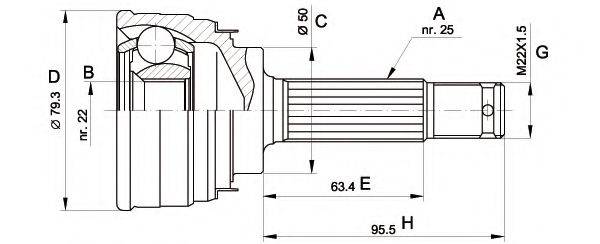 OPEN PARTS CVJ504310 Шарнірний комплект, приводний вал