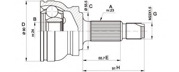 OPEN PARTS CVJ510610 Шарнірний комплект, приводний вал