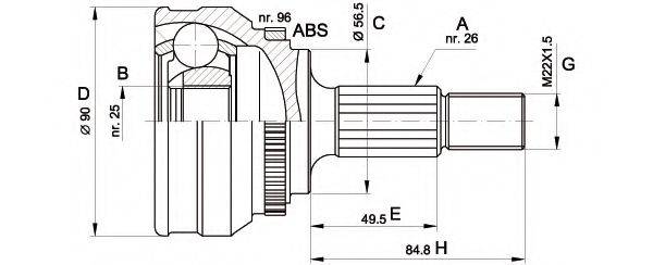 OPEN PARTS CVJ512510 Шарнірний комплект, приводний вал