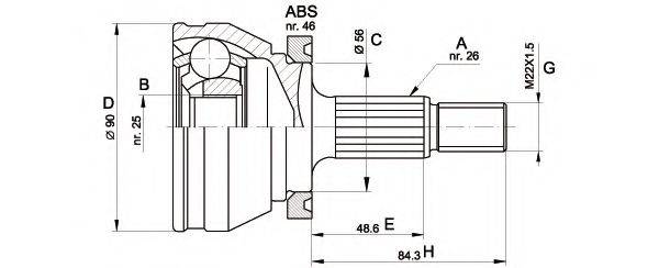 OPEN PARTS CVJ516710 Шарнірний комплект, приводний вал