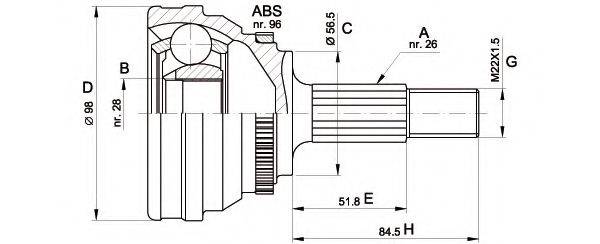 OPEN PARTS CVJ520310 Шарнірний комплект, приводний вал