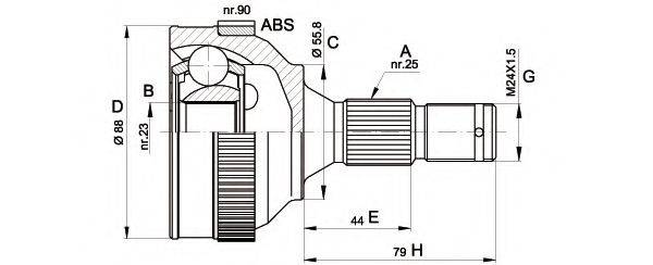 OPEN PARTS CVJ520610 Шарнірний комплект, приводний вал