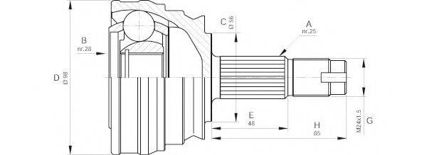 OPEN PARTS CVJ523810 Шарнірний комплект, приводний вал