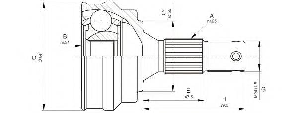 OPEN PARTS CVJ525310 Шарнірний комплект, приводний вал