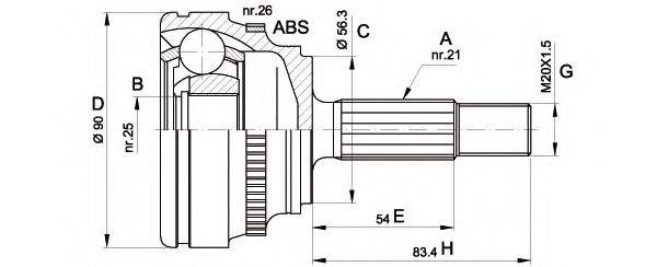 OPEN PARTS CVJ527910 Шарнірний комплект, приводний вал