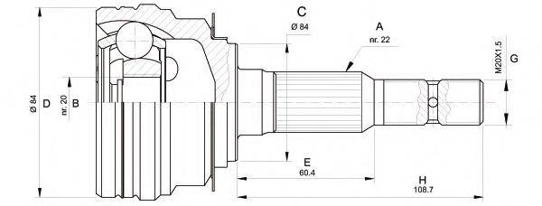 OPEN PARTS CVJ530710 Шарнірний комплект, приводний вал