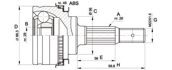 OPEN PARTS CVJ534210 Шарнірний комплект, приводний вал