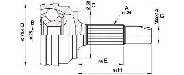 OPEN PARTS CVJ537910 Шарнірний комплект, приводний вал