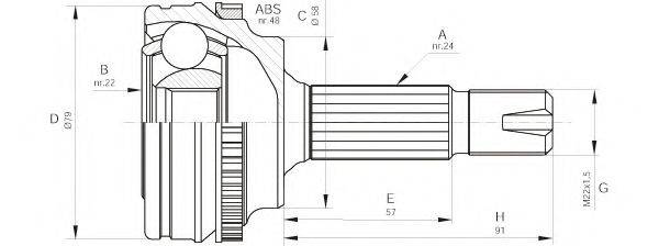 OPEN PARTS CVJ549710 Шарнірний комплект, приводний вал