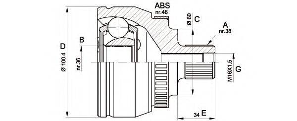 OPEN PARTS CVJ551610 Шарнірний комплект, приводний вал