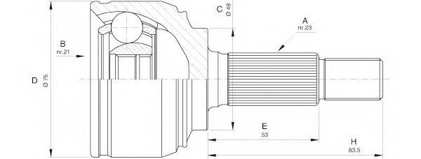 OPEN PARTS CVJ552010 Шарнірний комплект, приводний вал