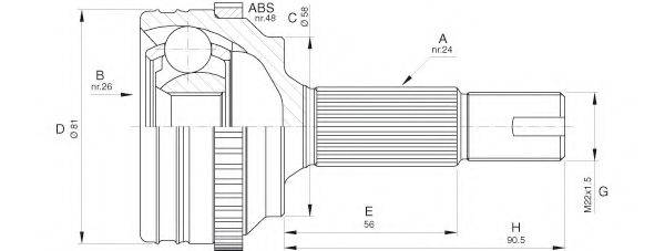 OPEN PARTS CVJ553310 Шарнірний комплект, приводний вал