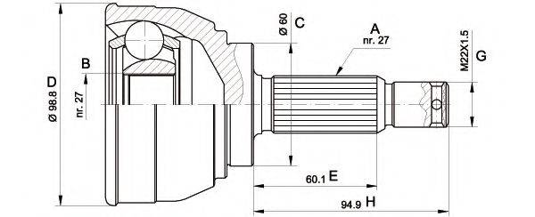 OPEN PARTS CVJ556110 Шарнірний комплект, приводний вал