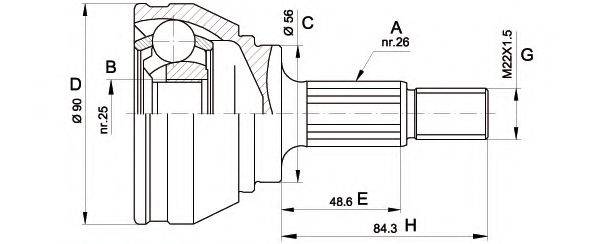 OPEN PARTS CVJ557610 Шарнірний комплект, приводний вал