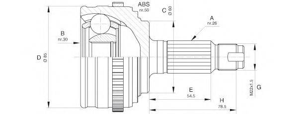 OPEN PARTS CVJ560510 Шарнірний комплект, приводний вал