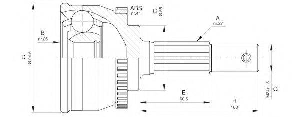 OPEN PARTS CVJ561410 Шарнірний комплект, приводний вал