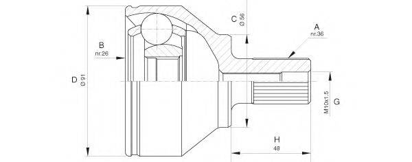 OPEN PARTS CVJ562310 Шарнірний комплект, приводний вал