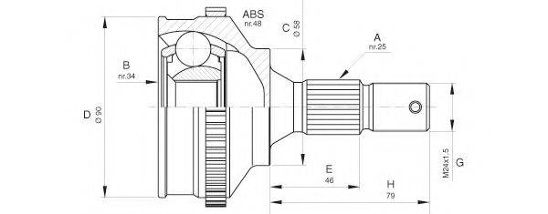 OPEN PARTS CVJ562510 Шарнірний комплект, приводний вал