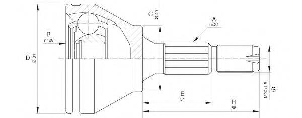 OPEN PARTS CVJ563210 Шарнірний комплект, приводний вал