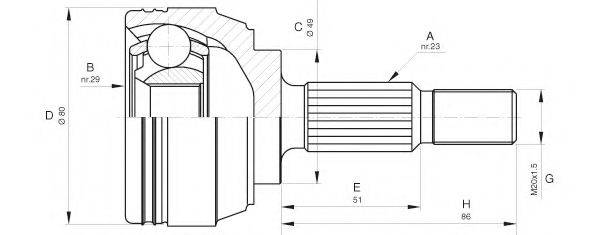 OPEN PARTS CVJ563310 Шарнірний комплект, приводний вал