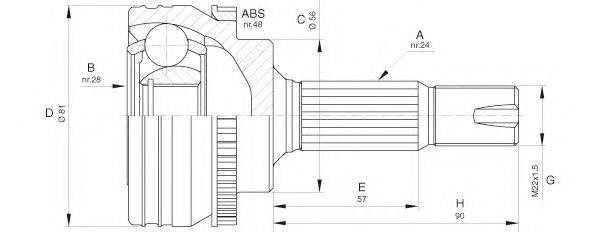 OPEN PARTS CVJ564910 Шарнірний комплект, приводний вал