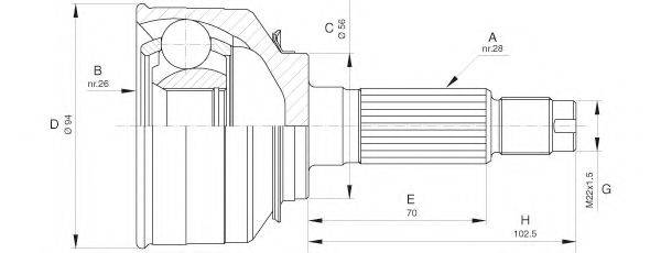 OPEN PARTS CVJ565610 Шарнірний комплект, приводний вал