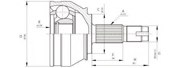 OPEN PARTS CVJ568710 Шарнірний комплект, приводний вал