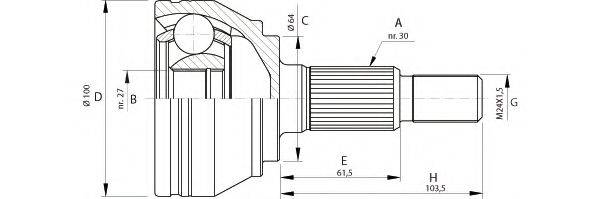 OPEN PARTS CVJ569410 Шарнірний комплект, приводний вал