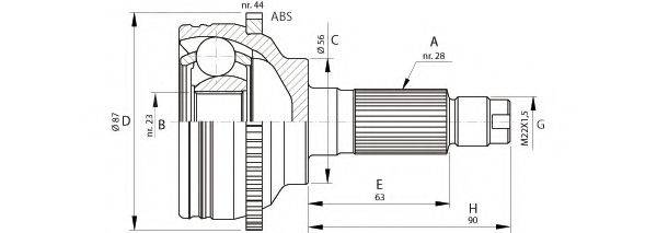 OPEN PARTS CVJ569610 Шарнірний комплект, приводний вал