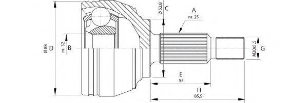 OPEN PARTS CVJ569710 Шарнірний комплект, приводний вал