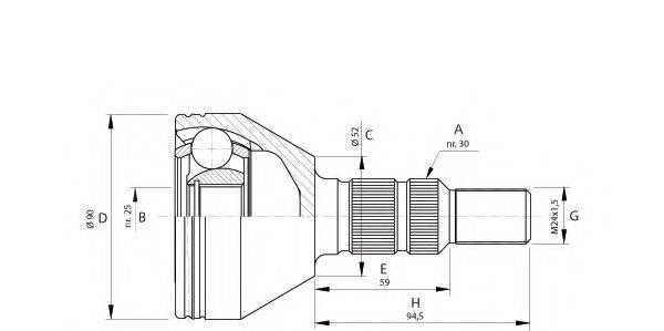 OPEN PARTS CVJ570110 Шарнірний комплект, приводний вал