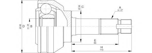 OPEN PARTS CVJ570310 Шарнірний комплект, приводний вал