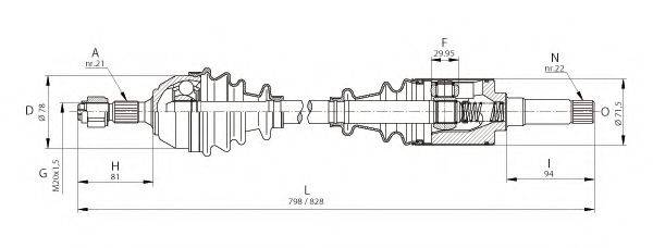 OPEN PARTS DRS600100 Приводний вал