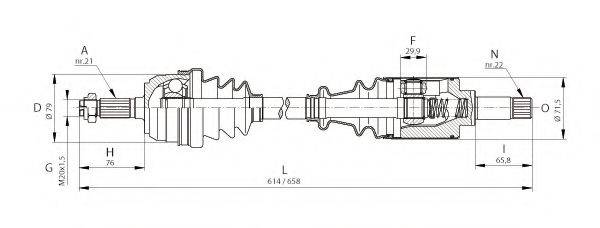 OPEN PARTS DRS608400 Приводний вал