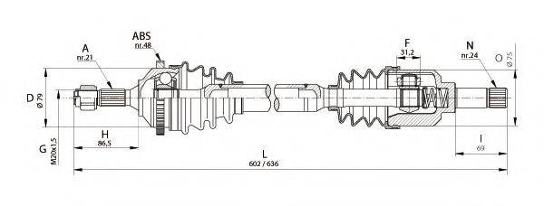 OPEN PARTS DRS612500 Приводний вал