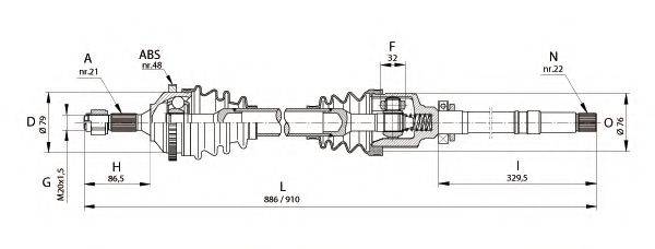 OPEN PARTS DRS615000 Приводний вал