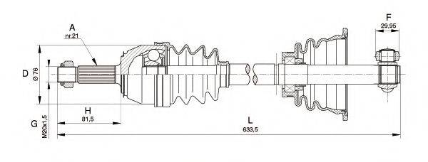 OPEN PARTS DRS616200 Приводний вал