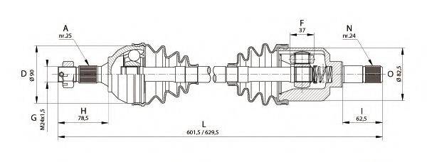 OPEN PARTS DRS616500 Приводний вал