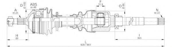 OPEN PARTS DRS620300 Приводний вал