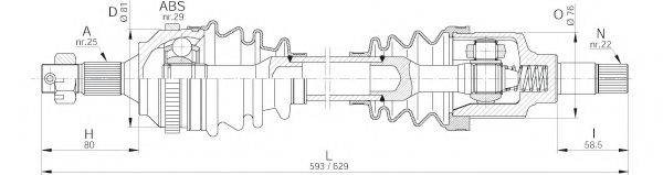 OPEN PARTS DRS622200 Приводний вал