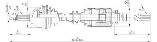 OPEN PARTS DRS623000 Приводний вал