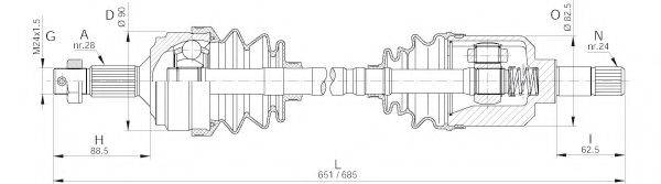 OPEN PARTS DRS625400 Приводний вал