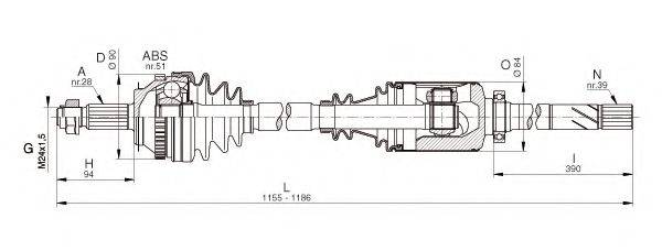 OPEN PARTS DRS633200 Приводний вал