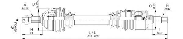 OPEN PARTS DRS638700 Приводний вал