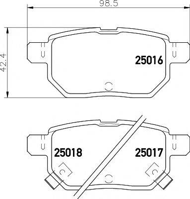 TEXTAR 2501601 Комплект гальмівних колодок, дискове гальмо