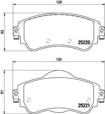 TEXTAR 2522001 Комплект гальмівних колодок, дискове гальмо